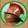 Gladiatorenhelm und Streitaxt
